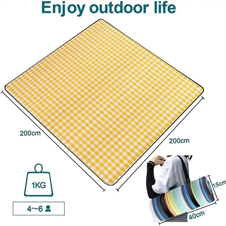 Soft Outdoor Plaid Picnic Blanket-3